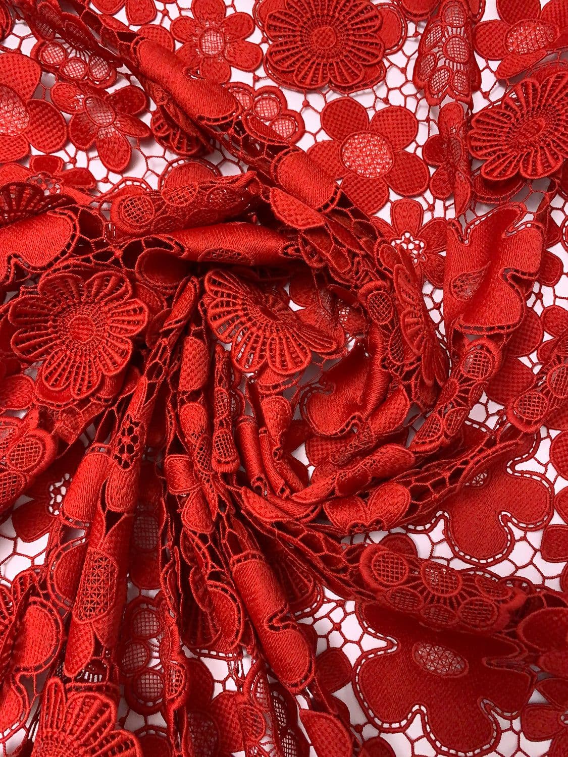Bridal Red Lace fabric