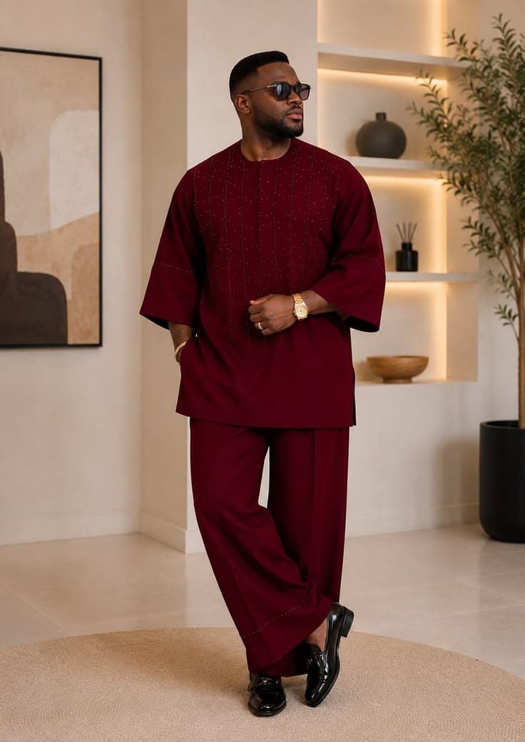 Men's traditional wear: guinea-brocade, senator-material